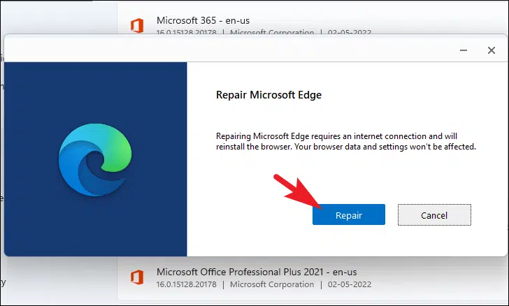 Microsoft edge không hoạt động sau khi cập nhật windows 11