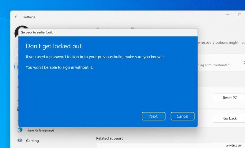 Cách gỡ cài đặt Windows 11 2022 Update (22H2) Rollback Build