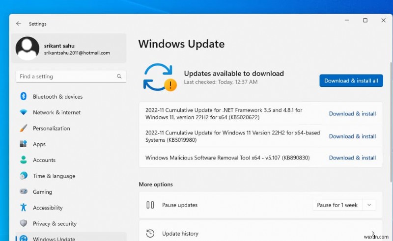 Tải xuống trực tiếp bản cập nhật Windows 11 KB5019980 và KB5019961