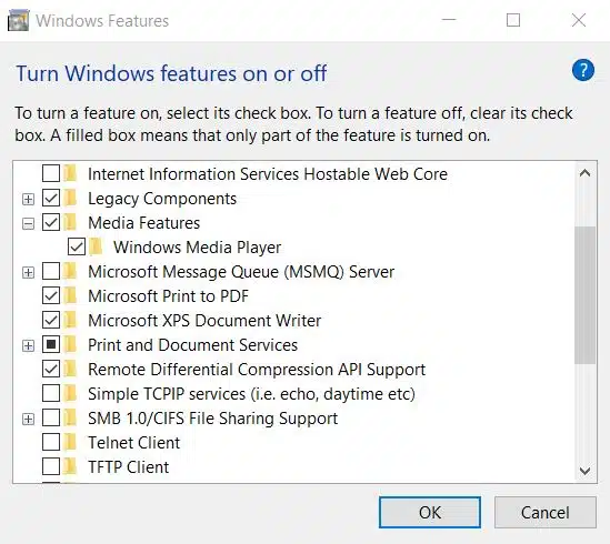 Đã giải quyết:Lỗi thực thi máy chủ Windows media player không thành công trên windows 10