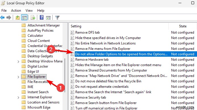 Khôi phục hoặc hạn chế quyền truy cập tùy chọn File Explorer trên Windows:Hướng dẫn từng bước 