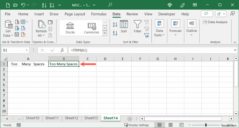 Làm sạch dữ liệu Excel:Xóa các khoảng trắng không mong muốn nhanh chóng và dễ dàng 