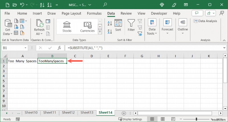 Làm sạch dữ liệu Excel:Xóa các khoảng trắng không mong muốn nhanh chóng và dễ dàng 