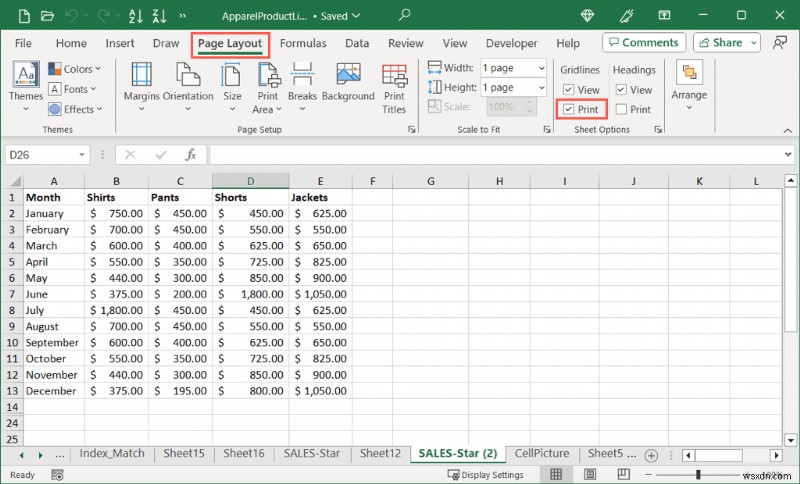 In bảng tính Excel có đường lưới:Hướng dẫn từng bước cho máy tính để bàn và web 