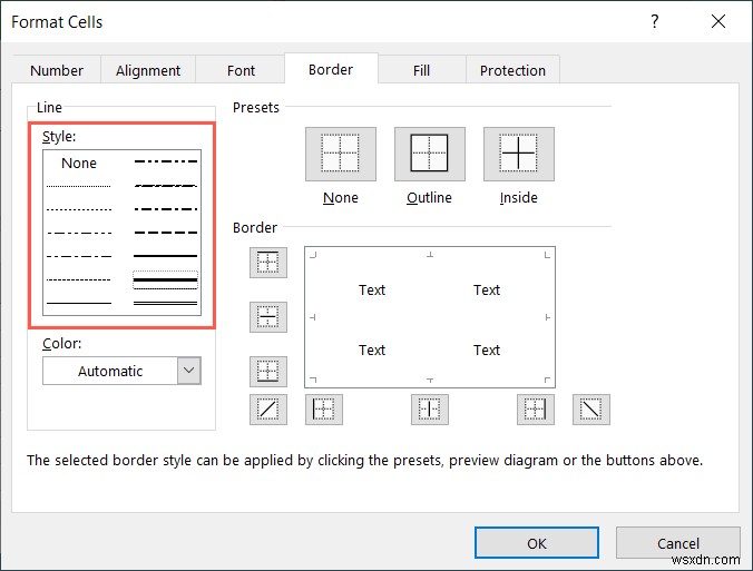 Cách áp dụng đường viền đậm và đường nét nâng cao trong Microsoft Excel 