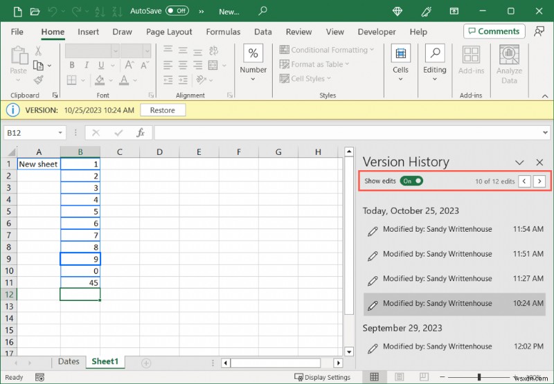 Lịch sử phiên bản Excel chính:Xem và khôi phục các phiên bản sổ làm việc trước đây một cách dễ dàng 