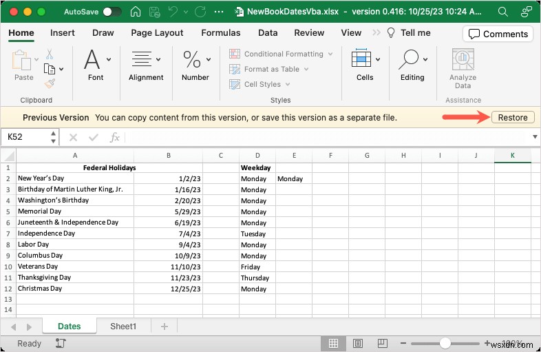 Lịch sử phiên bản Excel chính:Xem và khôi phục các phiên bản sổ làm việc trước đây một cách dễ dàng 