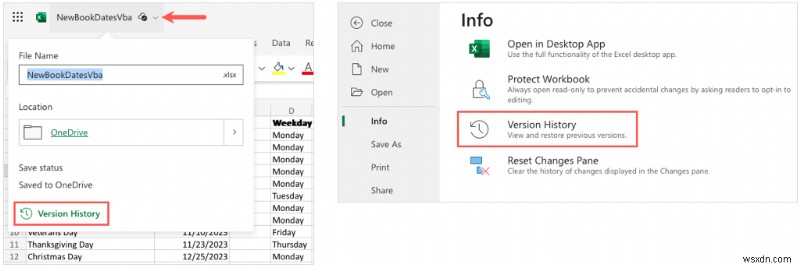 Lịch sử phiên bản Excel chính:Xem và khôi phục các phiên bản sổ làm việc trước đây một cách dễ dàng 