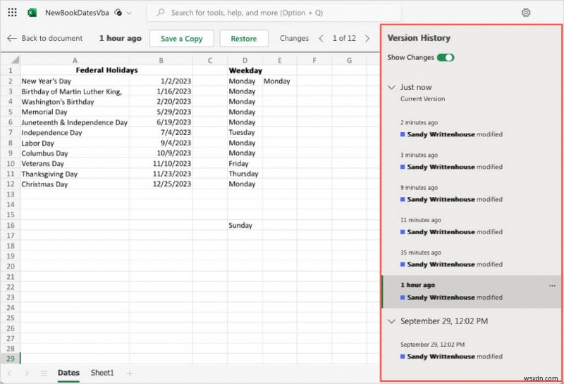 Lịch sử phiên bản Excel chính:Xem và khôi phục các phiên bản sổ làm việc trước đây một cách dễ dàng 
