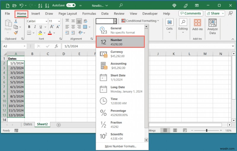 Chuyển đổi ngày tháng trong Excel thành số sê-ri:Hướng dẫn từng bước 