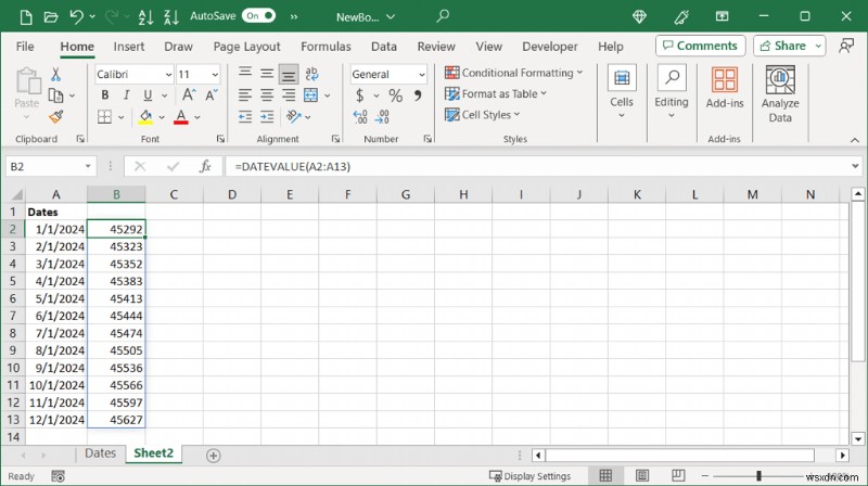 Chuyển đổi ngày tháng trong Excel thành số sê-ri:Hướng dẫn từng bước 