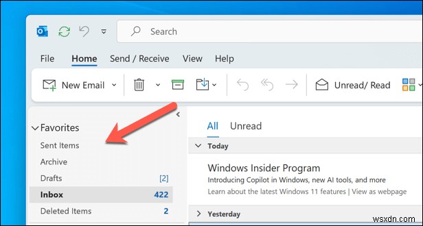 Xóa các thư mục yêu thích không mong muốn khỏi Outlook trong 3 bước đơn giản 