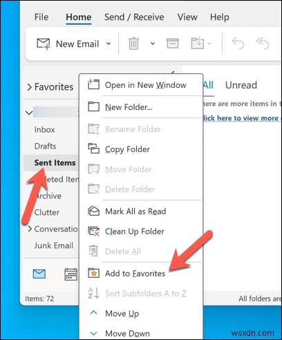 Xóa các thư mục yêu thích không mong muốn khỏi Outlook trong 3 bước đơn giản 