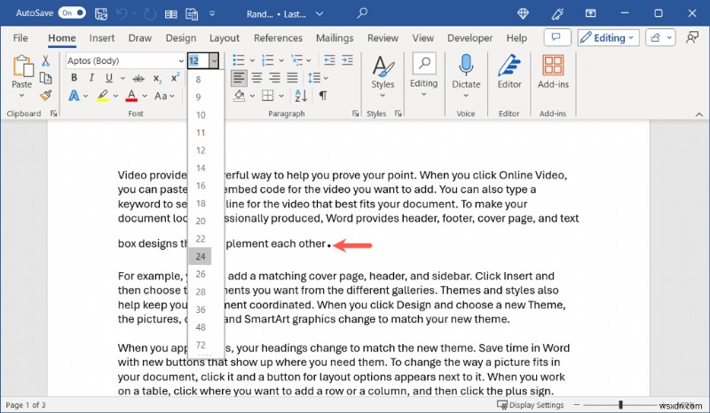 Cách phóng to dấu chấm trong Microsoft Word để in rõ hơn 