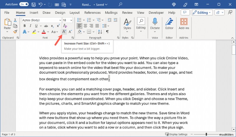 Cách phóng to dấu chấm trong Microsoft Word để in rõ hơn 