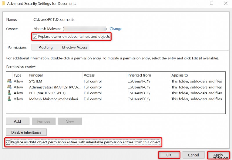Giải quyết lỗi  Không thể liệt kê các đối tượng trong vùng chứa  trên Windows 10/11 