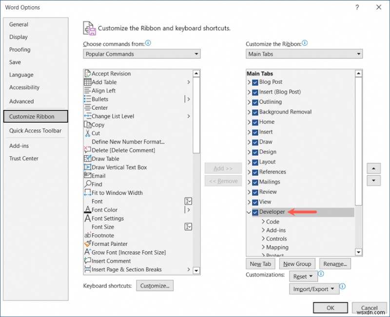 Kích hoạt và sử dụng tab nhà phát triển trong Microsoft Word:Hướng dẫn nhanh 