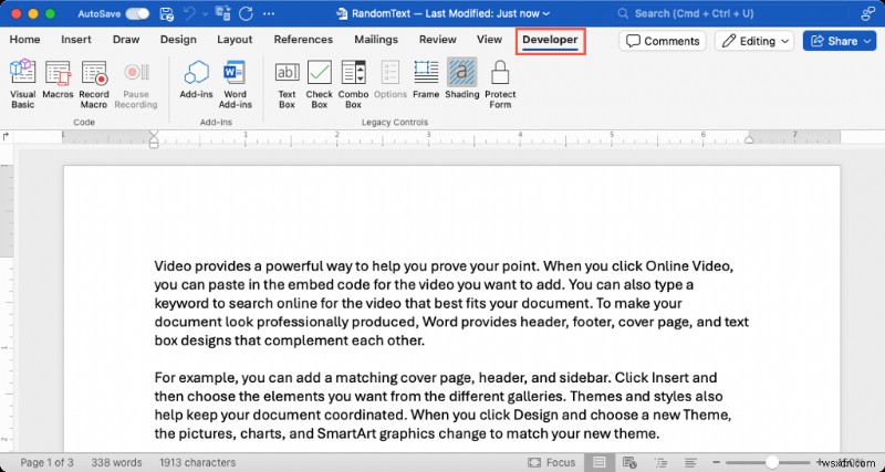 Kích hoạt và sử dụng tab nhà phát triển trong Microsoft Word:Hướng dẫn nhanh 