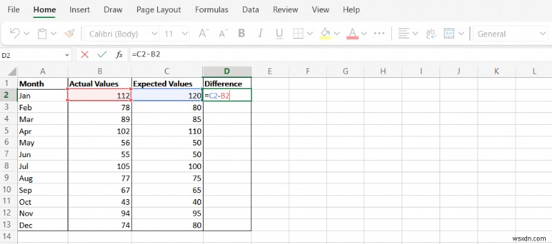 Tính lỗi bình phương trung bình (MSE) trong Excel:Hướng dẫn từng bước 
