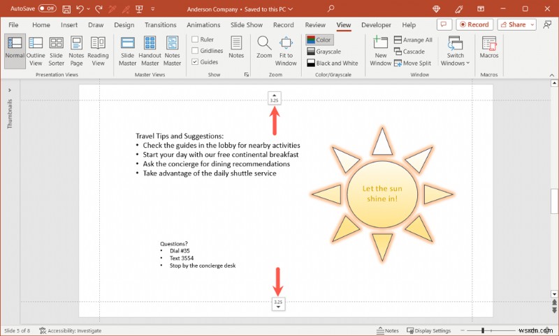 Điều chỉnh lề trang chiếu và văn bản trong PowerPoint để có bản trình bày chuyên nghiệp 