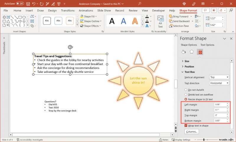 Điều chỉnh lề trang chiếu và văn bản trong PowerPoint để có bản trình bày chuyên nghiệp 
