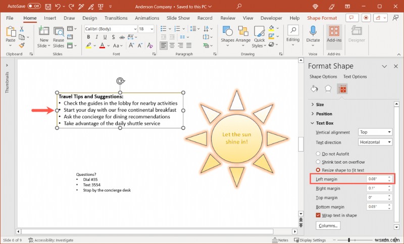Điều chỉnh lề trang chiếu và văn bản trong PowerPoint để có bản trình bày chuyên nghiệp 