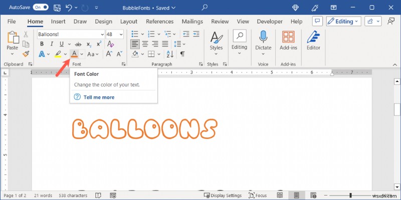 Tạo các chữ cái bong bóng vui nhộn trong Microsoft Word:Hướng dẫn từng bước 