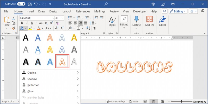 Tạo các chữ cái bong bóng vui nhộn trong Microsoft Word:Hướng dẫn từng bước 