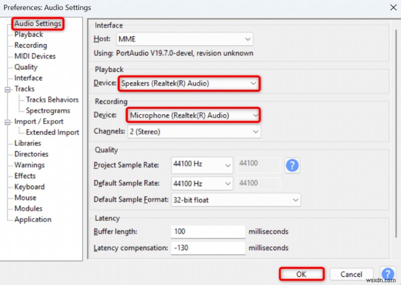 Khắc phục  Lỗi mở thiết bị âm thanh  của Audacity - Hướng dẫn từng bước 