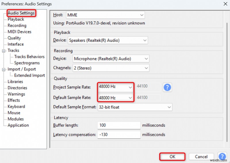 Khắc phục  Lỗi mở thiết bị âm thanh  của Audacity - Hướng dẫn từng bước 