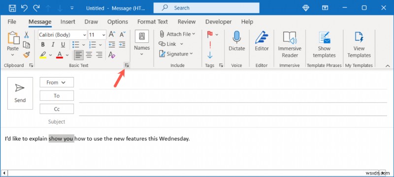 Hướng dẫn Áp dụng Chữ gạch ngang trong Microsoft Outlook 