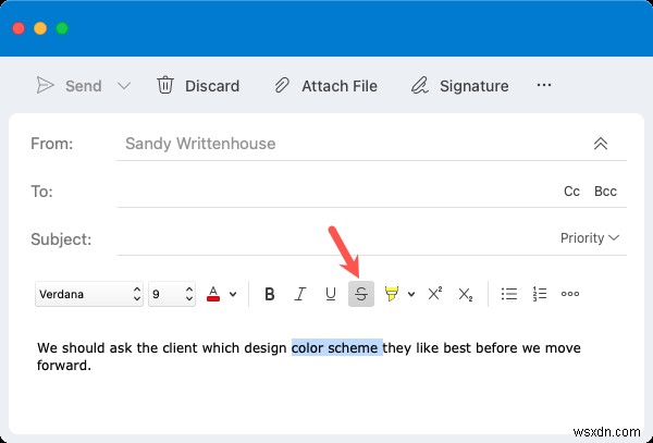 Hướng dẫn Áp dụng Chữ gạch ngang trong Microsoft Outlook 