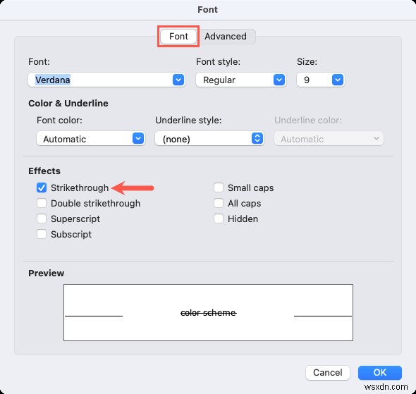Hướng dẫn Áp dụng Chữ gạch ngang trong Microsoft Outlook 