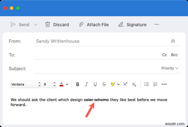 Hướng dẫn Áp dụng Chữ gạch ngang trong Microsoft Outlook 