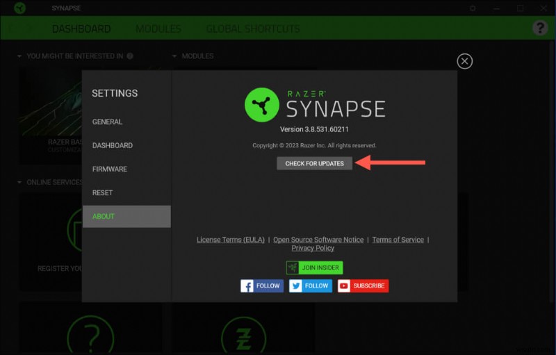 Giữ cho Razer Gear của bạn hoạt động trơn tru:Cập nhật Razer Synapse trên Windows 