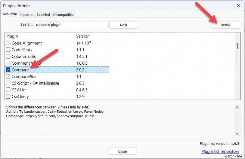 Hướng dẫn từng bước:So sánh hai tệp trong Notepad++ 