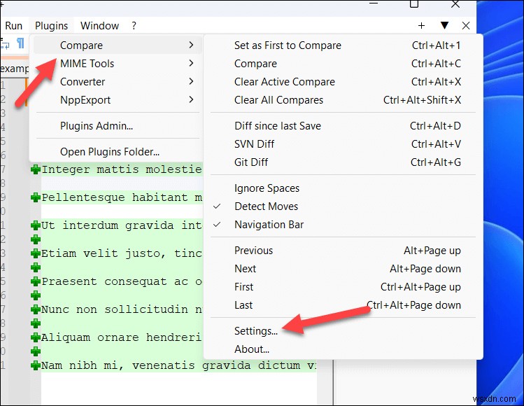 Hướng dẫn từng bước:So sánh hai tệp trong Notepad++ 