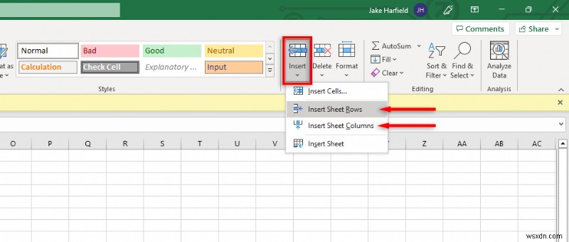 Chèn Cột &Hàng trong Excel trên Thiết bị di động, Máy tính để bàn và Web – Hướng dẫn từng bước 