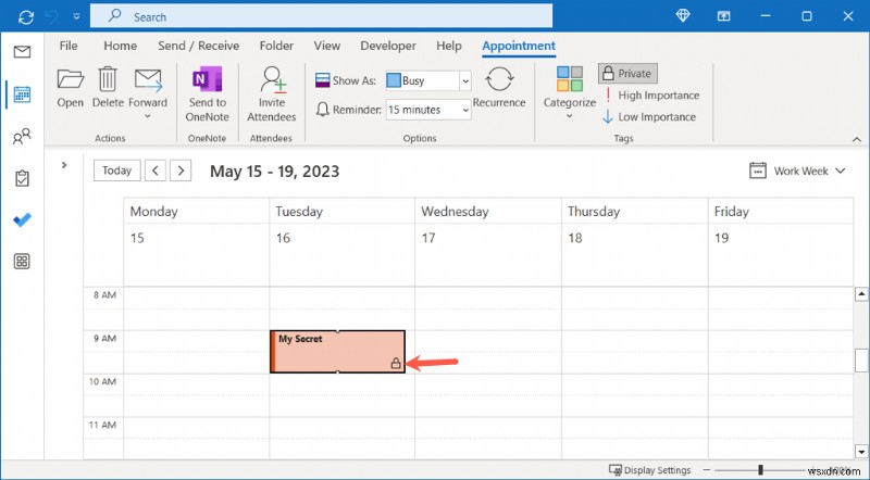 Giữ bí mật các cuộc hẹn riêng tư của bạn trong Outlook:Hướng dẫn từng bước 