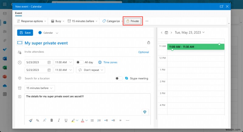 Giữ bí mật các cuộc hẹn riêng tư của bạn trong Outlook:Hướng dẫn từng bước 