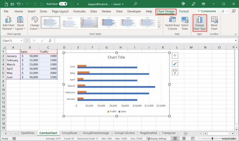 Làm chủ biểu đồ kết hợp trong Excel:Hướng dẫn từng bước 