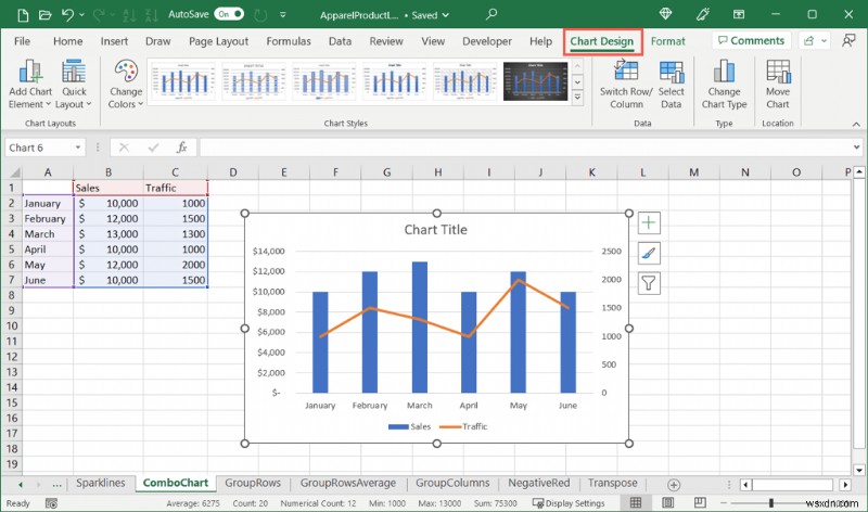 Làm chủ biểu đồ kết hợp trong Excel:Hướng dẫn từng bước 