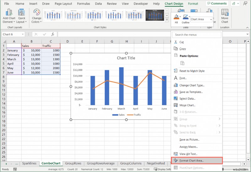 Làm chủ biểu đồ kết hợp trong Excel:Hướng dẫn từng bước 