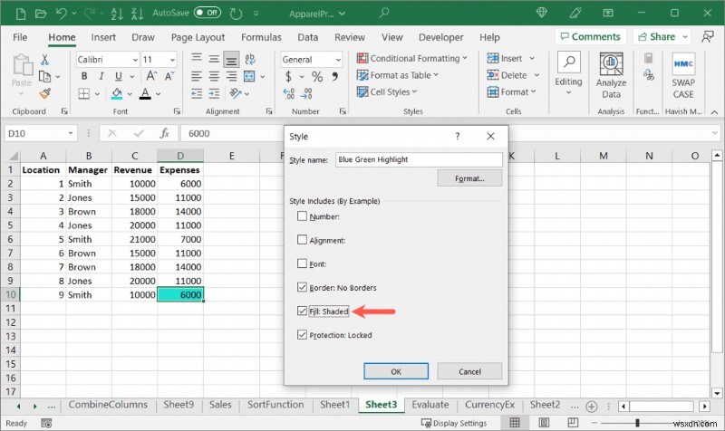 Khái niệm cơ bản về Excel:Đánh dấu ô và văn bản trong 5 bước đơn giản 