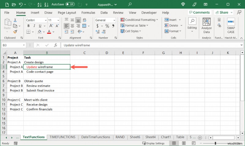Khái niệm cơ bản về Excel:Đánh dấu ô và văn bản trong 5 bước đơn giản 