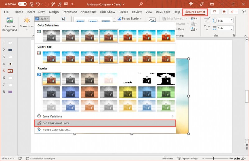 Dễ dàng tạo hình ảnh và nền slide trong suốt trong PowerPoint 