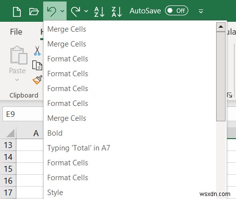 Master Excel:Hoàn tác, làm lại và lặp lại các hành động nhanh chóng 