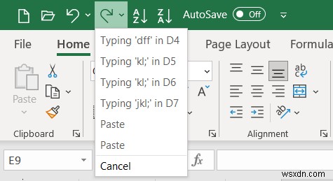 Master Excel:Hoàn tác, làm lại và lặp lại các hành động nhanh chóng 