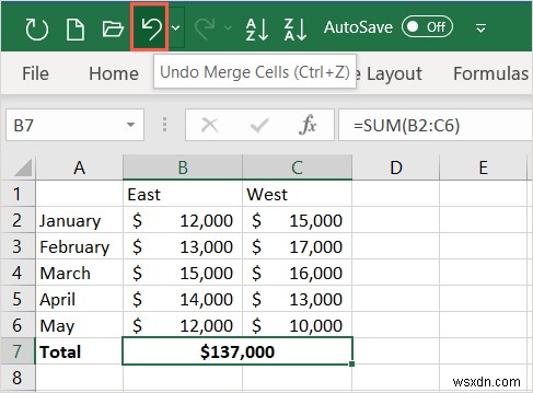 4 phương pháp đơn giản để hủy hợp nhất các ô trong Microsoft Excel 
