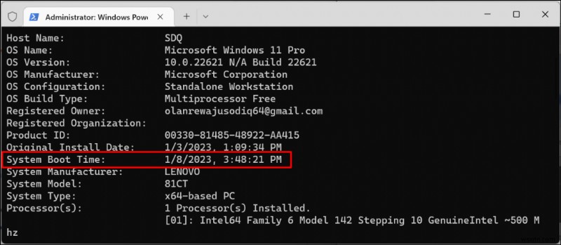 Kiểm tra nhanh thời gian hoạt động của PC Windows 11 của bạn bằng Trình quản lý tác vụ, Dấu nhắc lệnh và PowerShell 